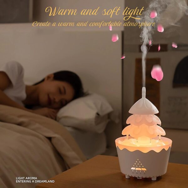 Christmas Tree Humidifier, 7 Color Gradient Lights Christmas Tree Essential Oil Diffuser, Perfect for Christmas Decor for Home, Yoga, Office(White) - Image 8