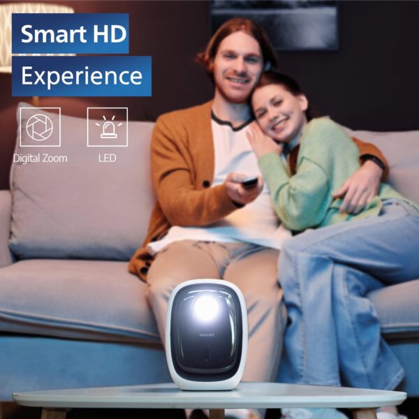 Philips, Neopix 130 Home Cinema Projector, Advanced Image Correction, Full HD 720p, Advanced LED Light Source, Wi-Fi Mirror Mode, Stereo Sound, Connected OS, Black - Image 2
