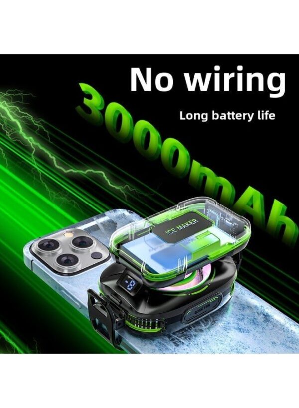 Phone Cooler With 3000mAh Battery JS85 Phone Silent Magnetic Phone Cooler / Back-clip Ice Freeze Cooling Radiator - Image 5