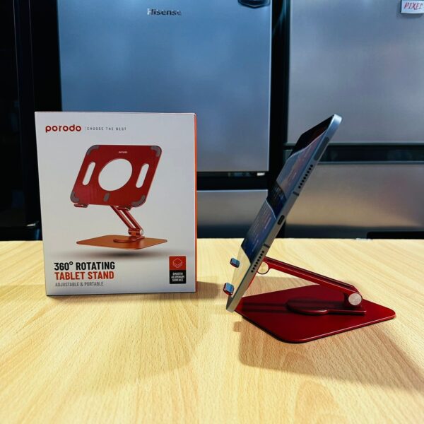 Porodo 360° Rotation Laptop and Tablet Stand - Aluminum Alloy - Image 2