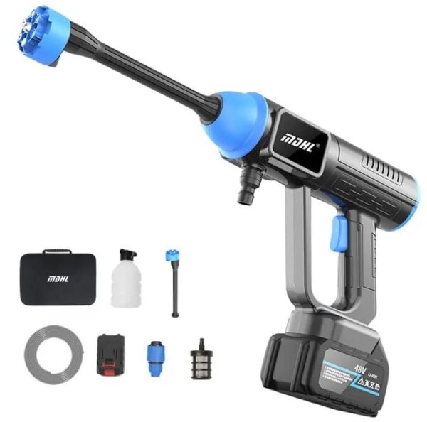 MDHL 8109 Brushless Motor Electric Pressure Washer Car Washing Machine 48VH Car Water Gun with Tool Box - Grey/UK Plug