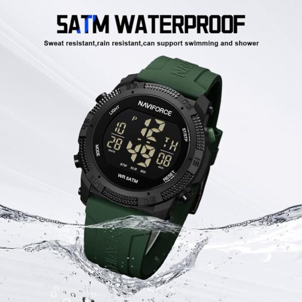Naviforce Sports Waterproof Men Digital Watch - Green - Image 3