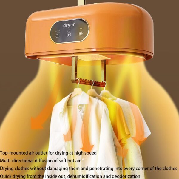 Portable Foldable Clothes Dryer Machine 110V Electric, Fast Drying for Apartments | RV | Camping |  Large Capacity 10 Items | Compact Space-Saving Design | Dual Modes and Auto Shutoff - Image 4