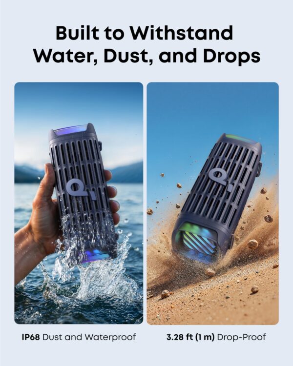 Anker Soundcore Boom 3i, Rugged Outdoor Speakers | IP68 Waterproof | Floating Playback | Saltwater Resistant | 50W Portable Speaker | Bluetooth 5.3 | 16-Hour Playtime | TWS | Kayaking/Fishing/Camping - Camping Blue - Image 5