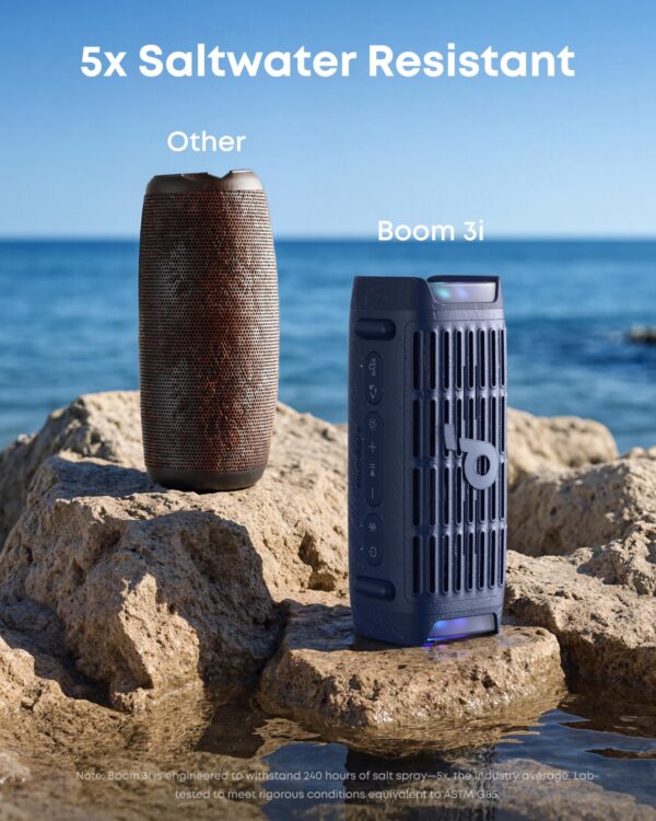 Anker Soundcore Boom 3i, Rugged Outdoor Speakers | IP68 Waterproof | Floating Playback | Saltwater Resistant | 50W Portable Speaker | Bluetooth 5.3 | 16-Hour Playtime | TWS | Kayaking/Fishing/Camping - Camping Blue - Image 6