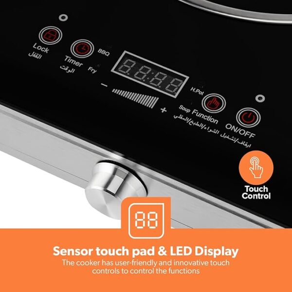 Geepas Double Digital Infrared Cooker 3600W GIC6131S | Fast & Efficient Cooking