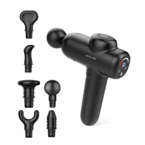 Green Lion Wave Massage Gun – Deep Tissue Relief, 1500mAh Battery, 6 Heads & Ultra-Quiet Power – Black