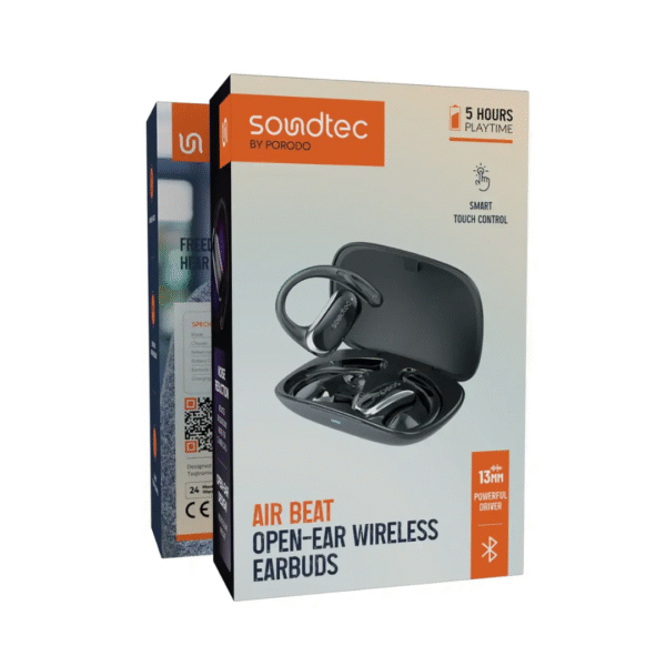 Porodo Soundtec Air Beat Open-Ear Wireless Sport Earbuds | Lightweight, Secure & Powerful Sound