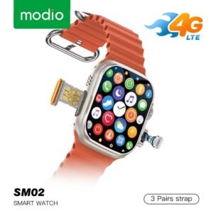 Modio SM02 4G Sim Card Smart Watch with Camera 3 Pairs Strap