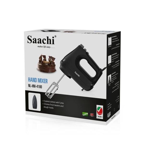 Saachi 6 Speed Hand Mixer NL-HM-4180-BK - Image 2