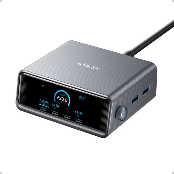 Anker Prime Charger, 250W GaN Prime USB C Charging Station