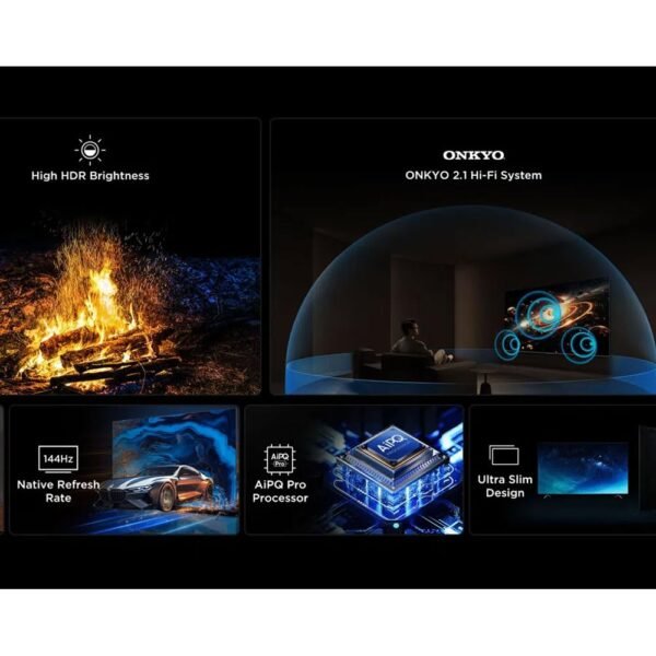 TCL 75 Inch QLED-MiniLED TV Smart Google TV, 4K Resolution, Dolby Vision Atmos, 144Hz, ONKYO 2.1 Hi-Fi System, Dolby Vision HDR, Ultra Slim Design – 75C6K (2025 Model) - Image 2