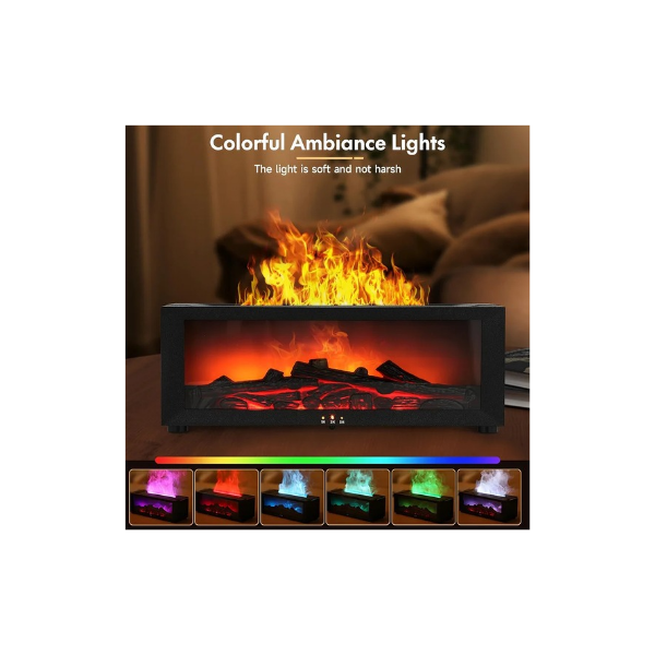 Flame Humidifier Fireplace Flame Diffuser for Desktop Office Decor Home Room