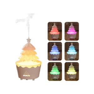 Christmas Tree Humidifier 7 Color Gradient Lights Christmas Tree Essential Oil Diffuser Perfect for Christmas Decor for Home Yoga officewhite
