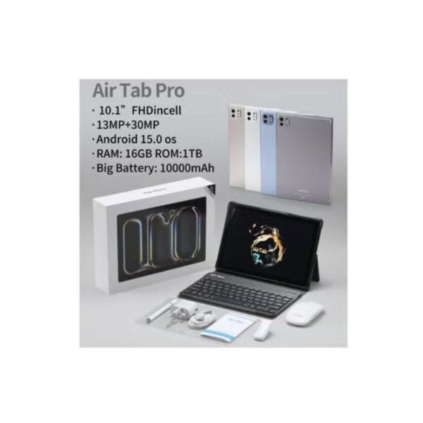 AirTab Pro 10.1-Inch PC Android Tablet with Arabic Keyboard 16GB RAM & 1TB Storage