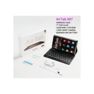 Airtab A07 Tablet with Keyboard 7 inch FHD Screen 1TB Internal Memory 16GB RAM with Powerful 8000mah Battery Black