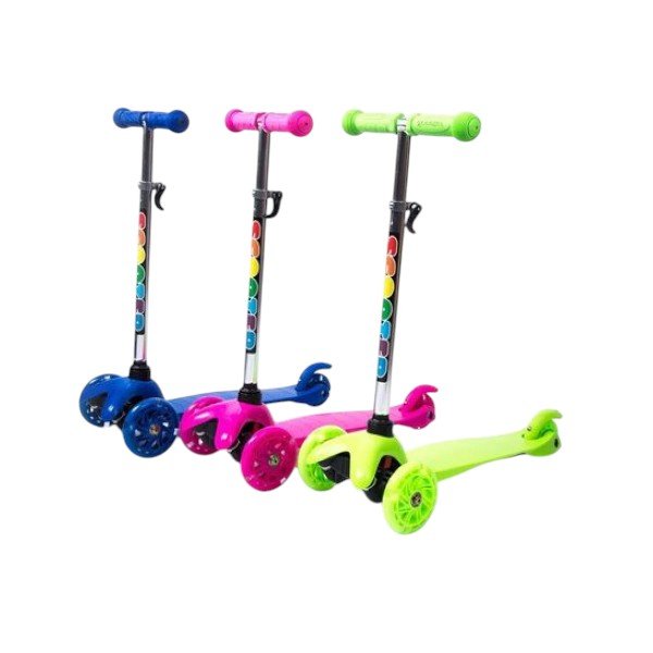 Kick Scooter for Kids 3 Wheels Plastic Scooter for 3-10 Years old Toddler and Kids with Light-Up Wheels and Adjustable Handle Blue