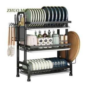 3 Layer Kitchen Dish Rack Organizer