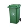 Outdoor 100L Plastic Waste Bin with Wheels Durable Black Garbage Container