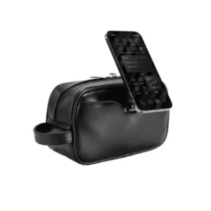 Porodo MagSafe Travel Organizer Pouch with MagSafe Phone Holder & Premium PU Leather