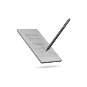 reMarkable Paper Pro Move - Leather Folio Bundle Ultraportable Colour 7.3 Paper Tablet with Marker Plus Pen with Eraser, and a Book Folio Cover in Black Leather